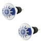 2 Pieces Ship Wheel Slate Blue Flat Ceramic Wine Bottle Stopper